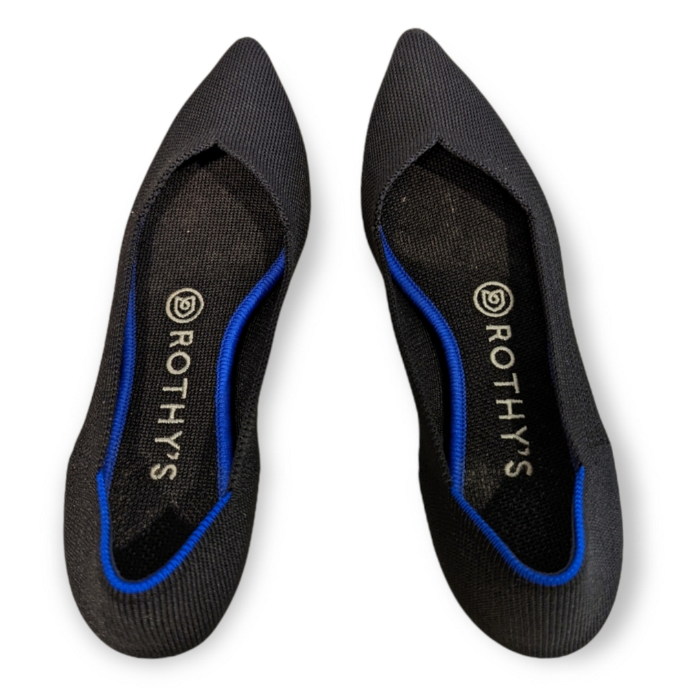 Rothy's The Point Black Classic Flats- Recycled Water Bottles